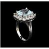 Image 4 : 14KT White Gold 3.96 ctw Aquamarine and Diamond Ring