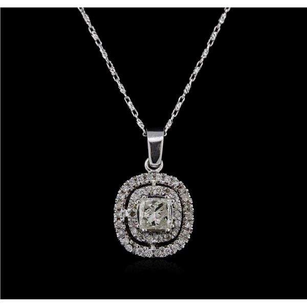 14KT White Gold 0.95 ctw Diamond Pendant With Chain