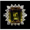 Image 2 : 4.62 ctw Ametrine Quartz and Diamond Ring - 14KT White Gold