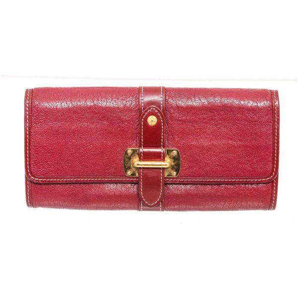 Louis Vuitton Red Suhali Leather Le Favori Wallet