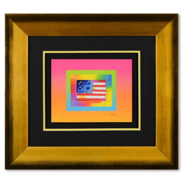 Flag with Heart on Blends by Peter Max