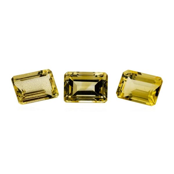 24.04 ctw.Natural Emerald Cut Citrine Quartz Parcel of Three