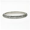 Image 5 : 14K White Gold .85 ctw Diamond 2.30mm Domed 3 Row Eternity Wedding Band Ring