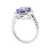 Image 4 : 4.46 ctw Tanzanite and Diamond Ring - Platinum