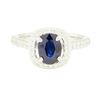 Image 2 : 1.94 ctw Oval Brilliant Blue Sapphire And Diamond Ring - 14KT White Gold