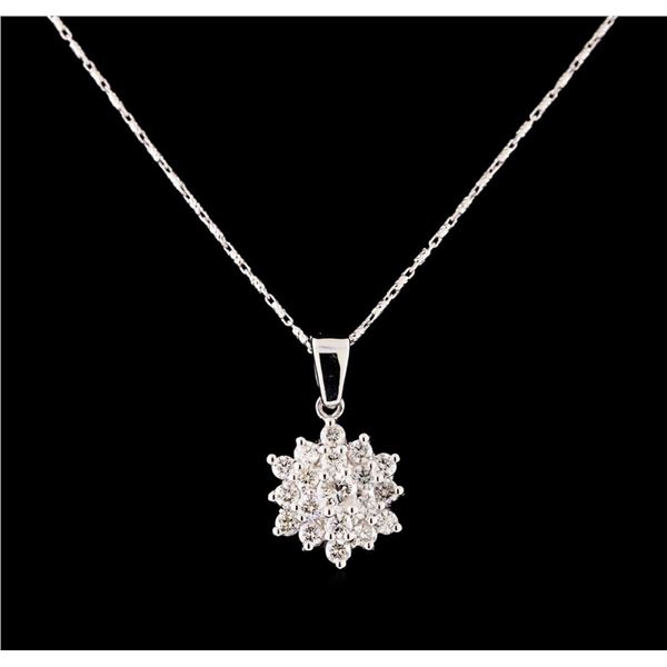 14KT White Gold 1.20 ctw Diamond Pendant With Chain