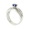 Image 4 : 1.64 ctw Round Brilliant Blue Sapphire And Diamond Ring - 18KT White Gold