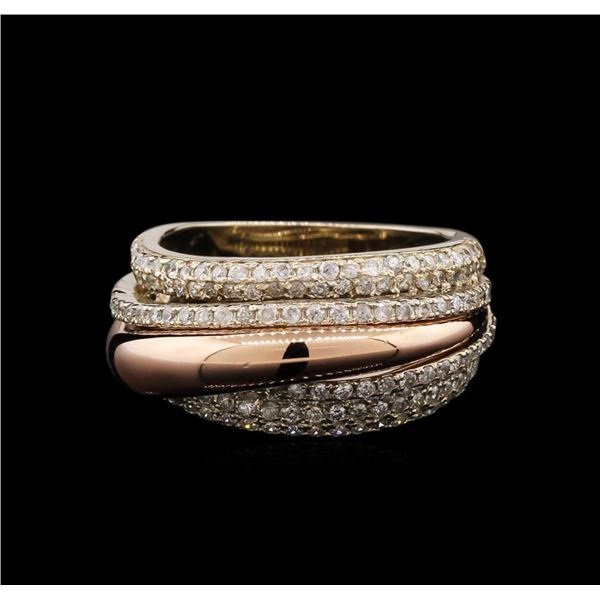 0.88 ctw Diamond Ring - 14KT Two-Tone Gold