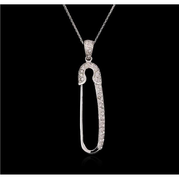 0.30 ctw Diamond Pendant With Chain - 14KT White Gold