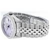 Image 9 : Rolex Mens Stainless Steel Purple Diamond 36MM Datejust Wristwatch Serviced Poli