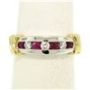 14K White & Yellow Gold 0.47 ctw Top Quality Diamond & Ruby Channel Set Band Rin