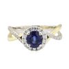 Image 2 : 1.77 ctw Sapphire and Diamond Ring - 18KT White Gold