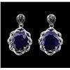 14.2 ctw Sapphire and Diamond Earrings - 14KT White Gold