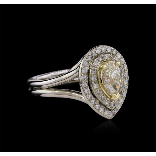 1.50 ctw Light Yellow Diamond Ring - 14KT Two-Tone Gold