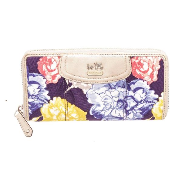 Coach Multicolor Floral Canvas Madison Zippy Wallet