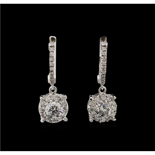 14KT White Gold 1.03 ctw Diamond Earrings