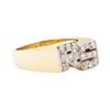 0.50 ctw Diamond "RS" Initial Men's Ring - 14KT Yellow Gold