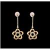 14KT Two-Tone Gold 0.11 ctw Diamond Earrings