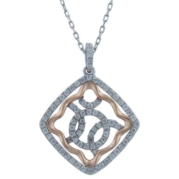 14k White/rose Gold 0.44CTW Diamond Pendant, (SI3/G)