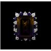 Image 2 : 15.97 ctw Ametrine, Sapphire and Diamond Ring - 14KT White Gold
