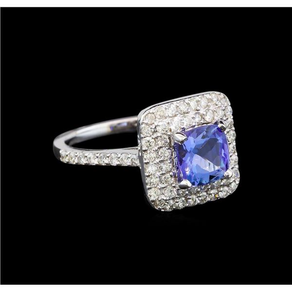 14KT White Gold 1.61 ctw Tanzanite and Diamond Ring