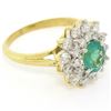 Image 6 : 18k Yellow Gold 1.83 ctw Oval Colombian Emerald Solitaire Dual Diamond Halo Ring