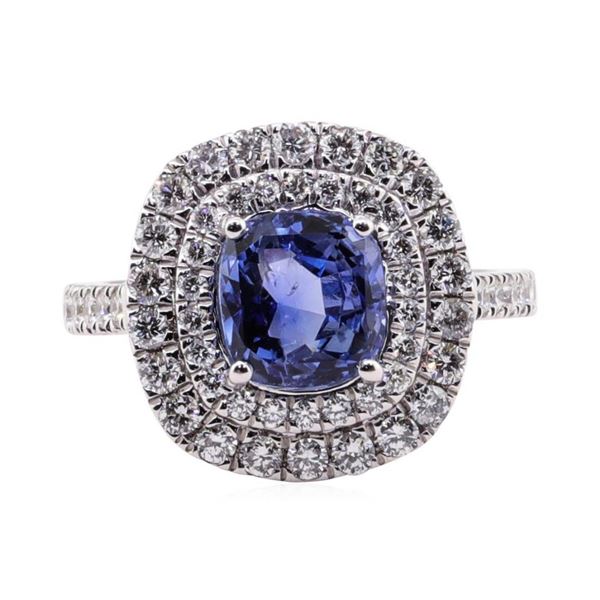 3.10 ctw Sapphire and Diamond Ring - Platinum