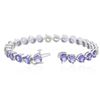 Image 3 : 14KT White Gold 14.60 ctw Tanzanite and Diamond Bracelet