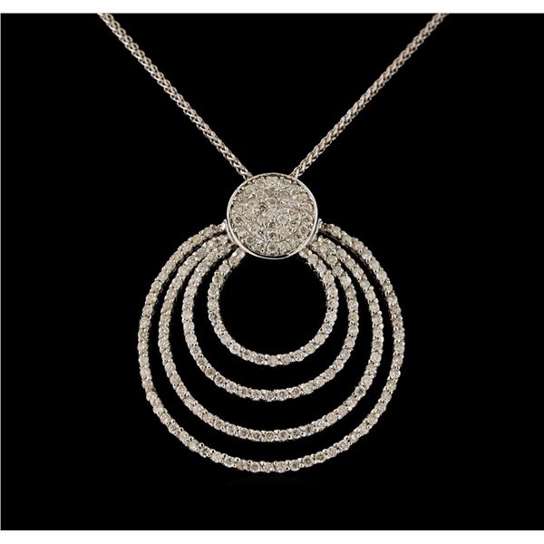 14KT White Gold 0.90 ctw Diamond Pendant With Chain