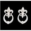 Image 1 : 0.34 ctw Diamond Earrings - 14KT White Gold