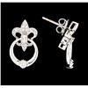 Image 2 : 0.34 ctw Diamond Earrings - 14KT White Gold