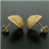 Image 6 : Vintage 14k Yellow Gold Cabochon Sapphire Twisted Wire Cone Shaped Stud Earrings
