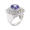 Image 4 : 6.94 ctw Tanzanite and Diamond Ring - 14KT White Gold