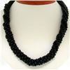 Image 1 : 14k Gold Long Multi Strand Black Onyx Necklace w/ Freshwater Pearl & Coral Bead