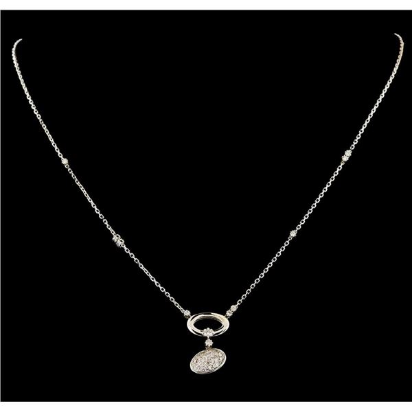 0.68 ctw Diamond Necklace - 14KT White Gold