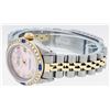 Image 3 : Rolex Ladies 2 Tone Pink Mother Of Pearl Roman & Sapphire Datejust Wristwatch 26