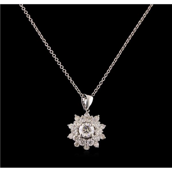 1.27 ctw Diamond Pendant With Chain - 14KT White Gold