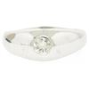 Image 1 : Men's 14kt White Gold 0.25 ctw Bezel Round Diamond Solitaire Band Ring