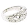 Image 7 : Vintage Platinum 0.50 ctw Round Single Cut Pave Diamond Interlocking Band Ring