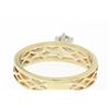 Image 5 : Estate 14k Solid Yellow Gold Solitaire Diamond Ring with Pierced Open Work Look