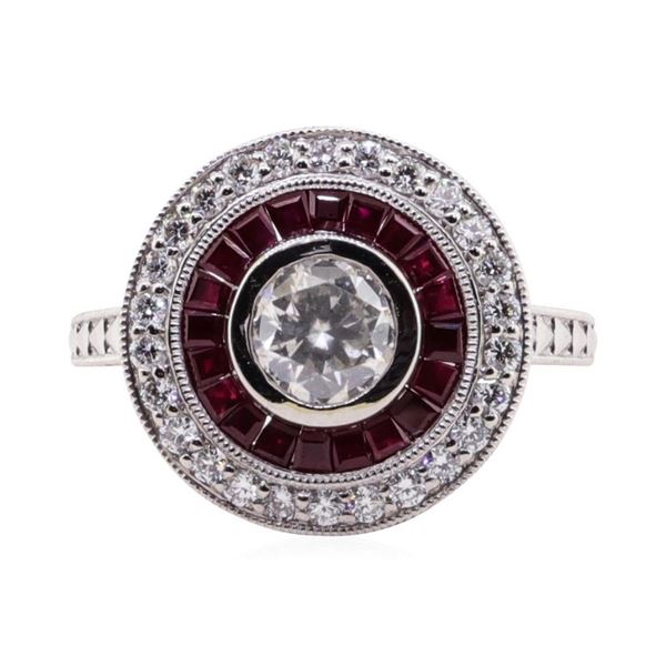 1.19 ctw Ruby and Diamond Ring - Platinum