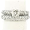 Image 2 : 14kt White Gold Gabriel & Co. 2.40 ctw Diamond Engagement Ring and Wedding Band