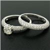 Image 5 : 14kt White Gold Gabriel & Co. 2.40 ctw Diamond Engagement Ring and Wedding Band