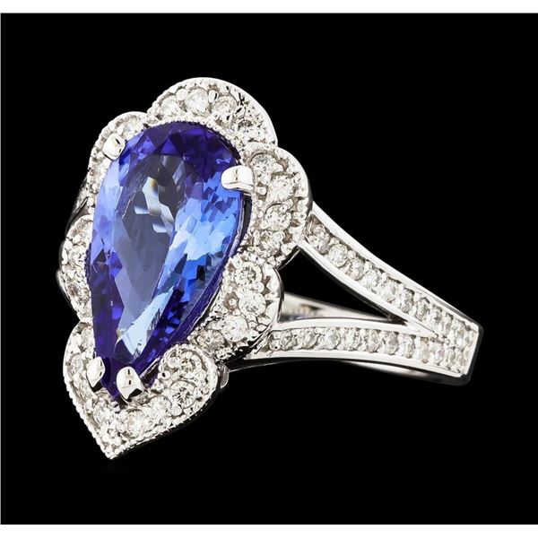 2.75 ctw Tanzanite and Diamond Ring - 14KT White Gold