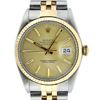 Rolex Mens 2 Tone Champagne Index 36MM Oyster Perpetual Datejust Wristwatch