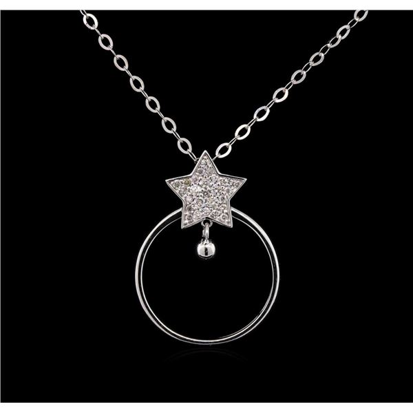 0.16 ctw Diamond Necklace - 14KT White Gold