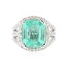 Image 1 : 14KT White Gold 5.58 ctw Emerald and Diamond Ring