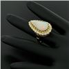 Image 9 : Vintage French 14k Gold 4.95 ctw Elongated Pear Opal & Diamond Halo Cocktail Rin