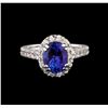 Image 2 : 14KT White Gold 2.95 ctw Tanzanite and Diamond Ring