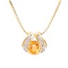 Image 1 : Plated 18KT Yellow Gold 4.05ct Citrine and Diamond Pendant with Chain